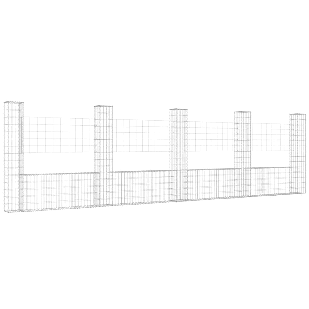 Συρματοκιβώτιο σε U Σχήμα με 5 Στύλους 500x20x150 εκ Σιδερένιο - Pakobazaar