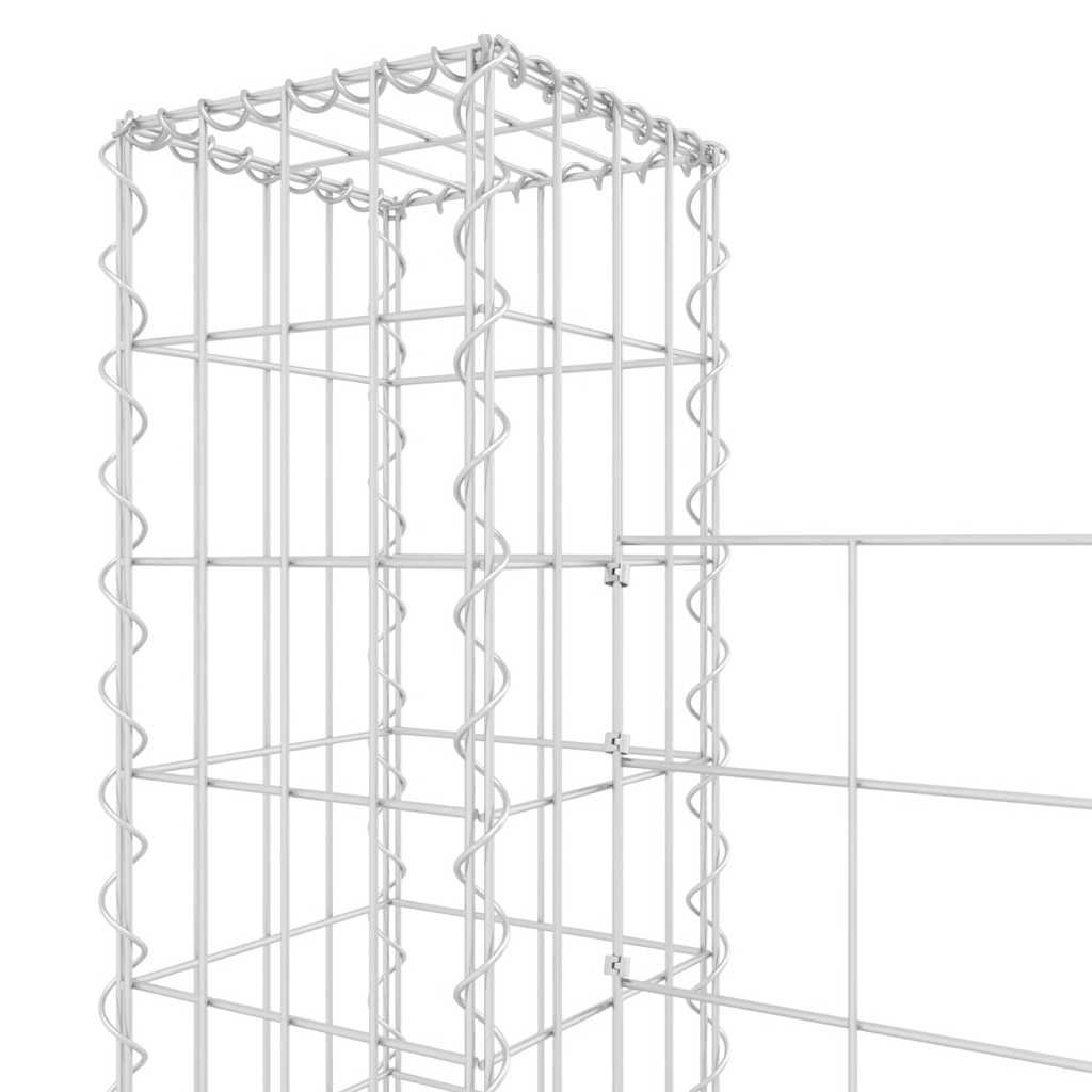 Συρματοκιβώτιο σε U Σχήμα με 5 Στύλους 500x20x150 εκ Σιδερένιο - Pakobazaar