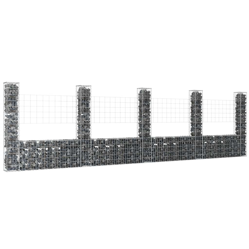 Συρματοκιβώτιο σε U Σχήμα με 5 Στύλους 500x20x150 εκ Σιδερένιο - Pakobazaar
