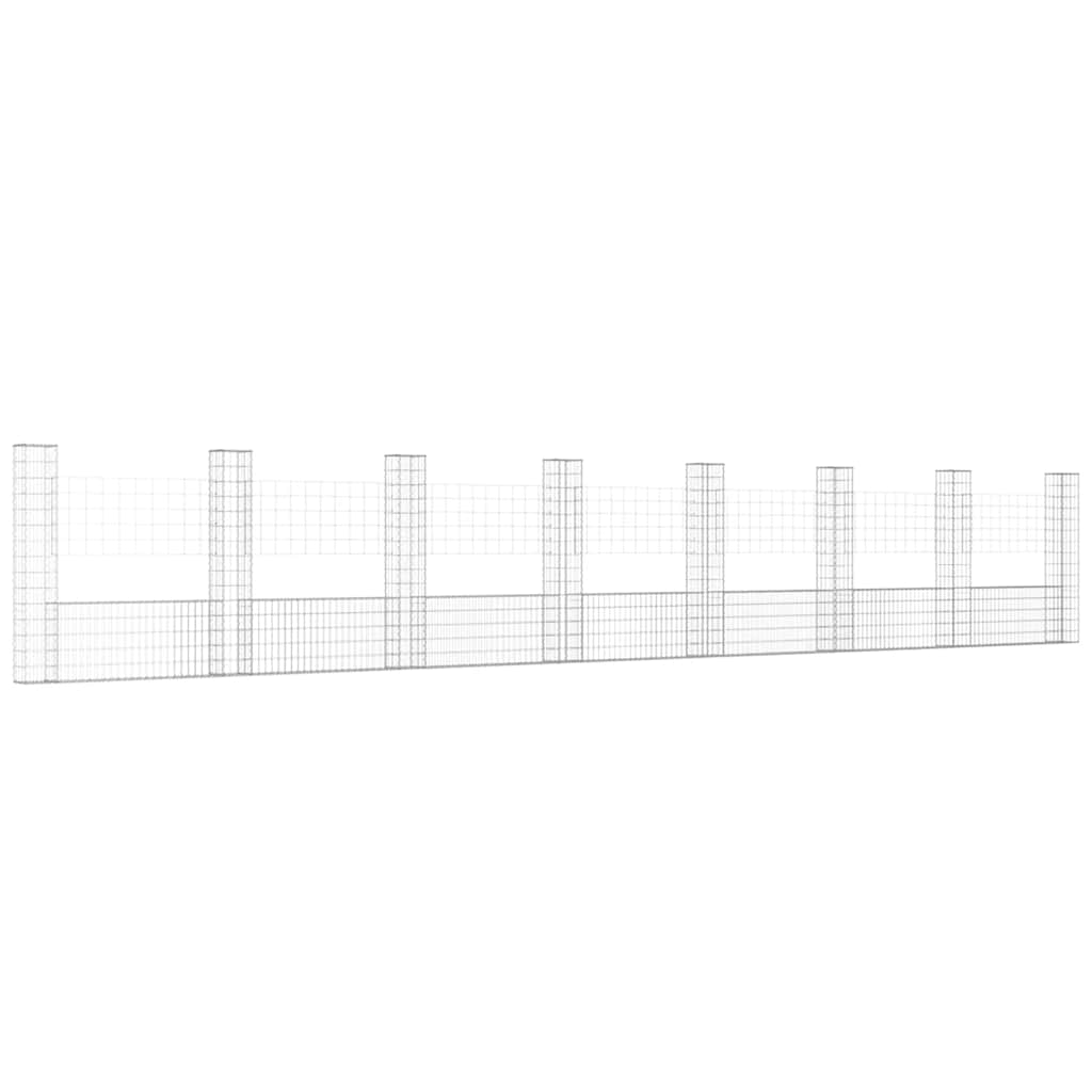 Συρματοκιβώτιο σε U Σχήμα με 8 Στύλους 860x20x150 εκ Σιδερένιο - Pakobazaar