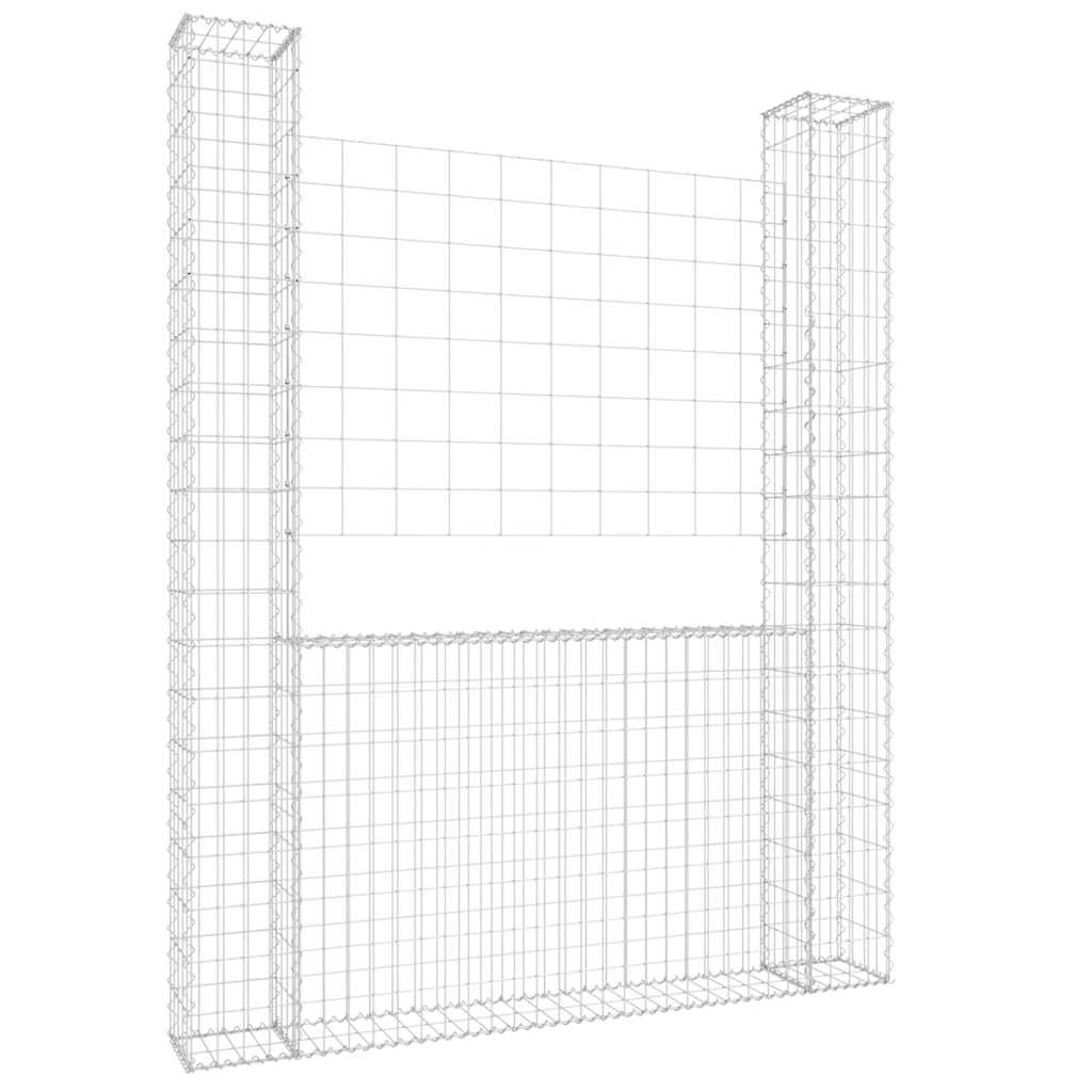 Συρματοκιβώτιο σε U Σχήμα με 2 Στύλους 140x20x200 εκ Σιδερένιο - PAKOBAZAAR
