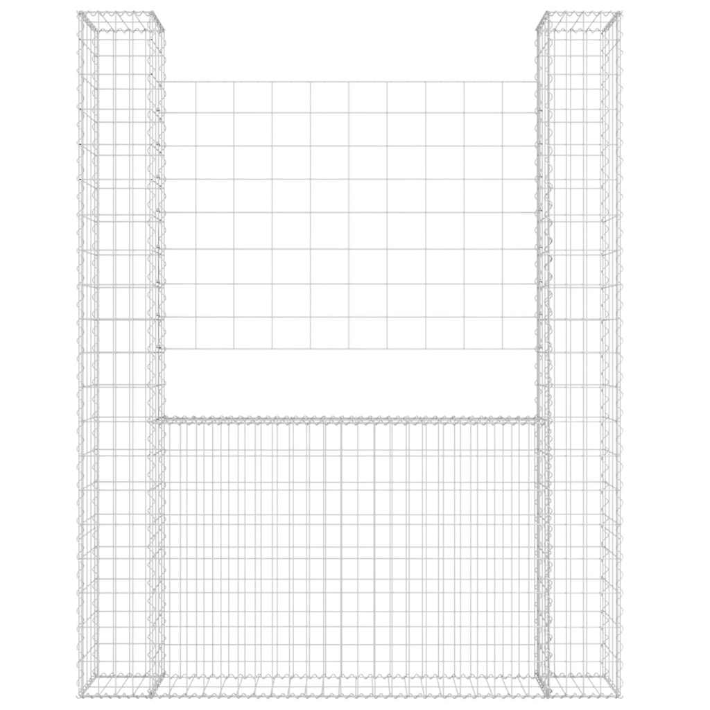 Συρματοκιβώτιο σε U Σχήμα με 2 Στύλους 140x20x200 εκ Σιδερένιο - PAKOBAZAAR