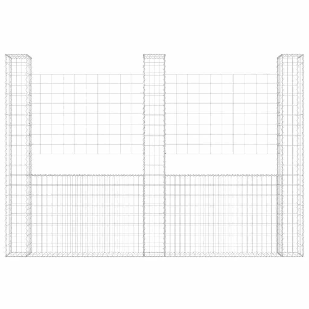 Συρματοκιβώτια σε U Σχήμα με 3 Στύλους 260x20x200 εκ Σιδερένιο - PAKOBAZAAR