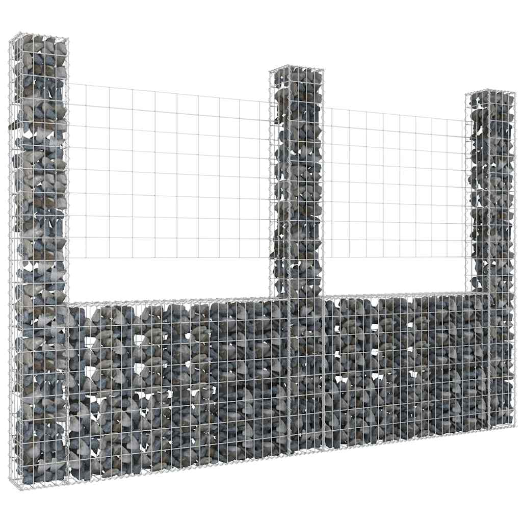 Συρματοκιβώτια σε U Σχήμα με 3 Στύλους 260x20x200 εκ Σιδερένιο - PAKOBAZAAR