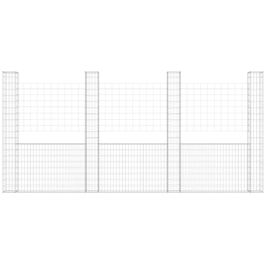 Συρματοκιβώτιο σε U Σχήμα με 5 Στύλους 500x20x200 εκ Σιδερένιο - PAKOBAZAAR