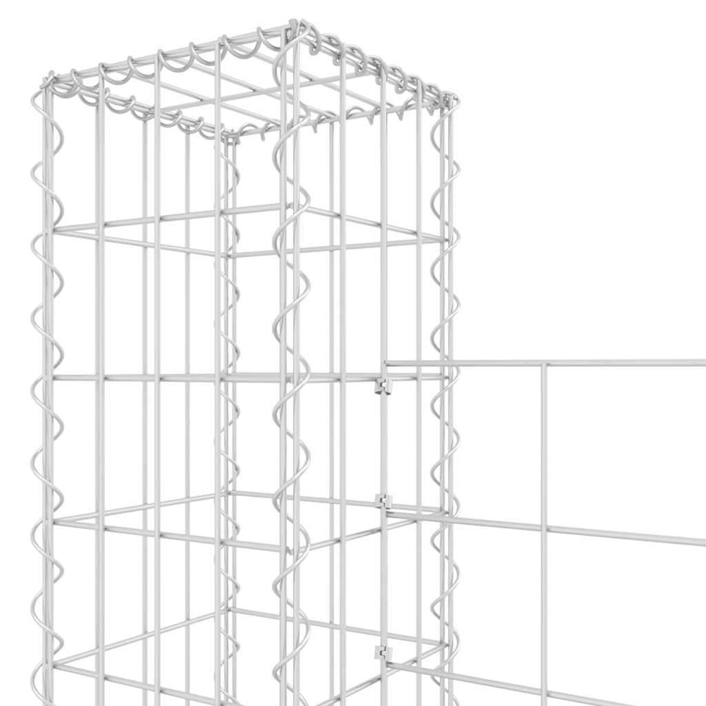 Συρματοκιβώτιο σε U Σχήμα με 5 Στύλους 500x20x200 εκ Σιδερένιο - PAKOBAZAAR