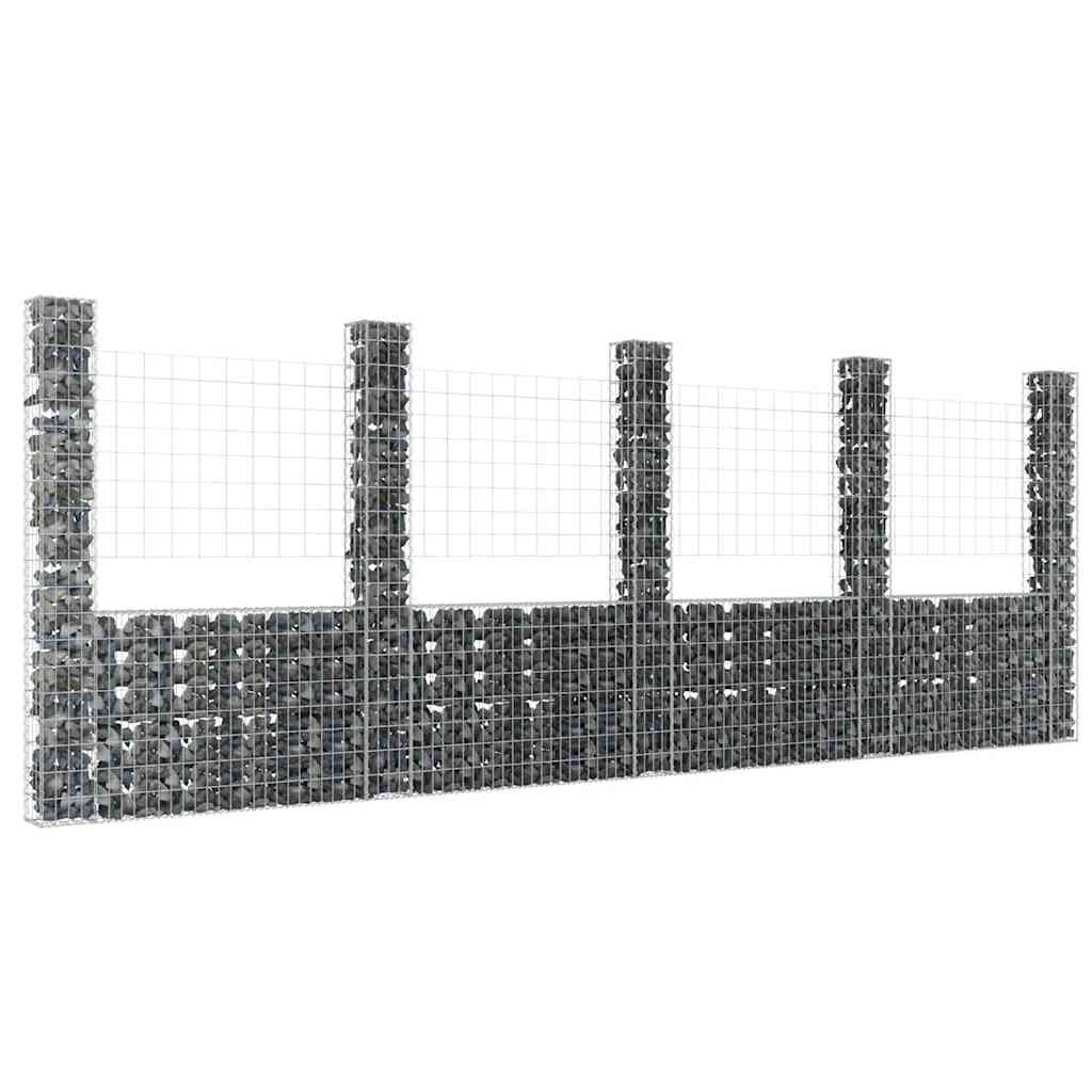 Συρματοκιβώτιο σε U Σχήμα με 5 Στύλους 500x20x200 εκ Σιδερένιο - PAKOBAZAAR
