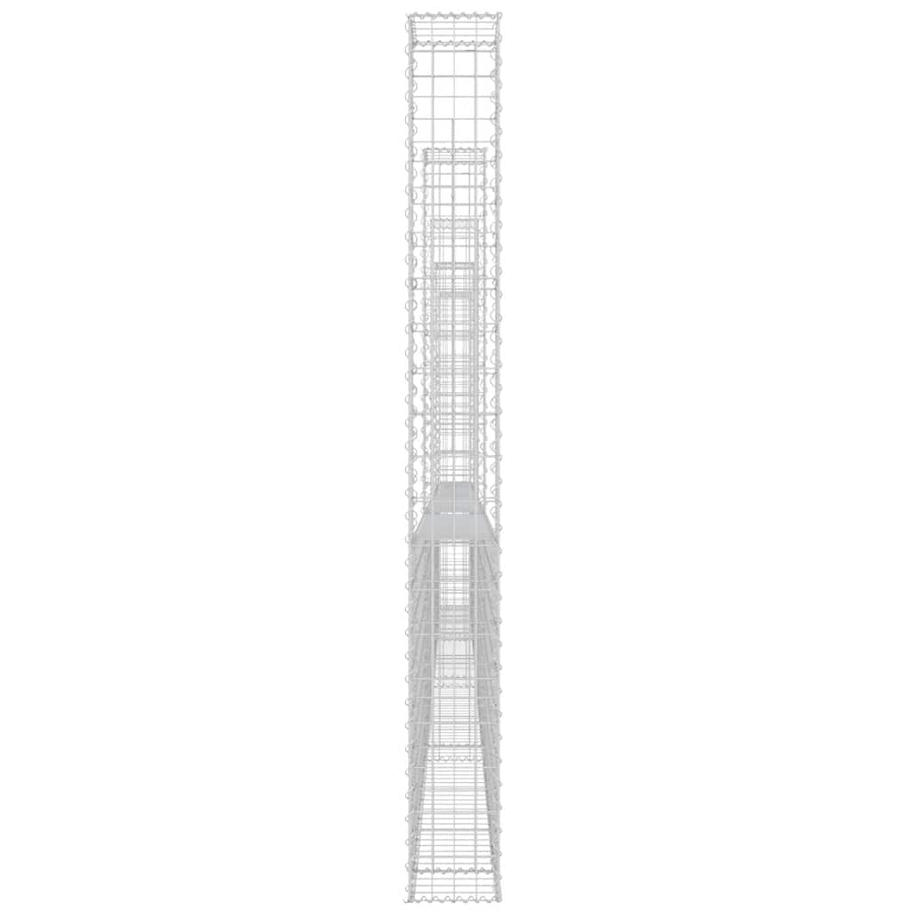 Συρματοκιβώτιο σε U Σχήμα με 6 Στύλους 620x20x200 εκ. Σιδερένιο - PAKOBAZAAR