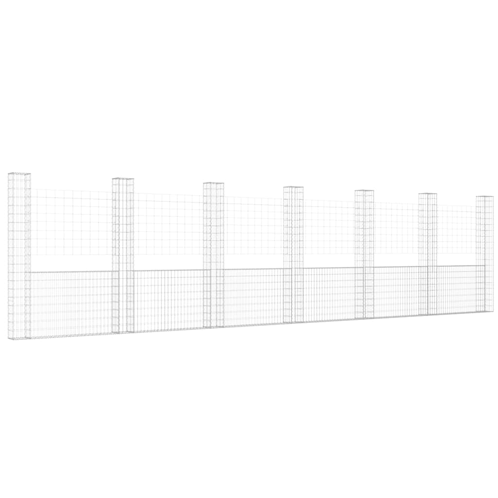 Συρματοκιβώτιο σε U Σχήμα με 7 Στύλους 740x20x200 εκ Σιδερένιο - PAKOBAZAAR