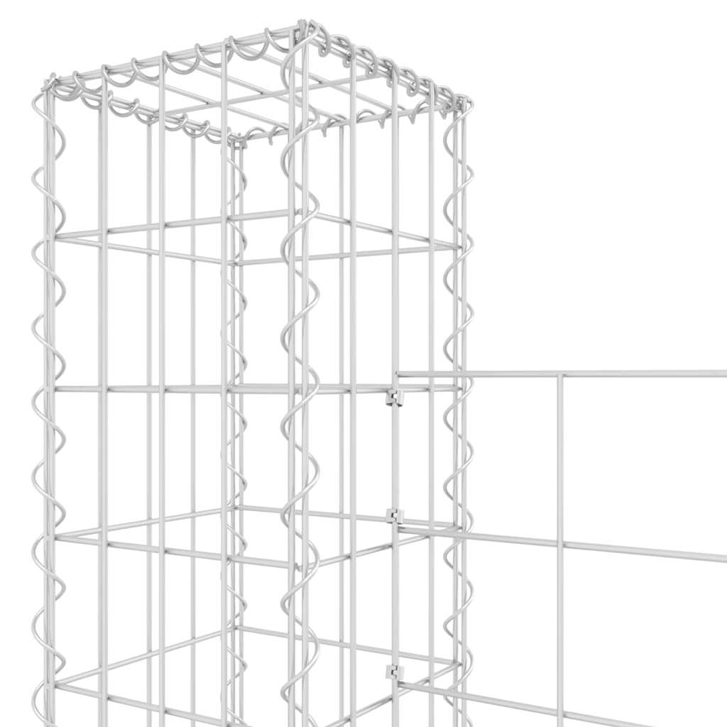 Συρματοκιβώτιο σε U Σχήμα με 7 Στύλους 740x20x200 εκ Σιδερένιο - PAKOBAZAAR