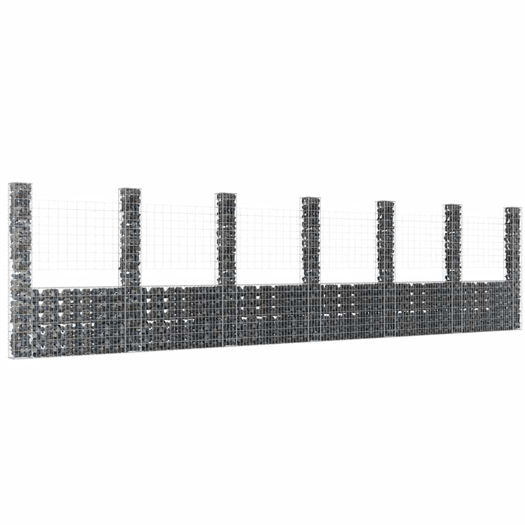 Συρματοκιβώτιο σε U Σχήμα με 7 Στύλους 740x20x200 εκ Σιδερένιο - PAKOBAZAAR