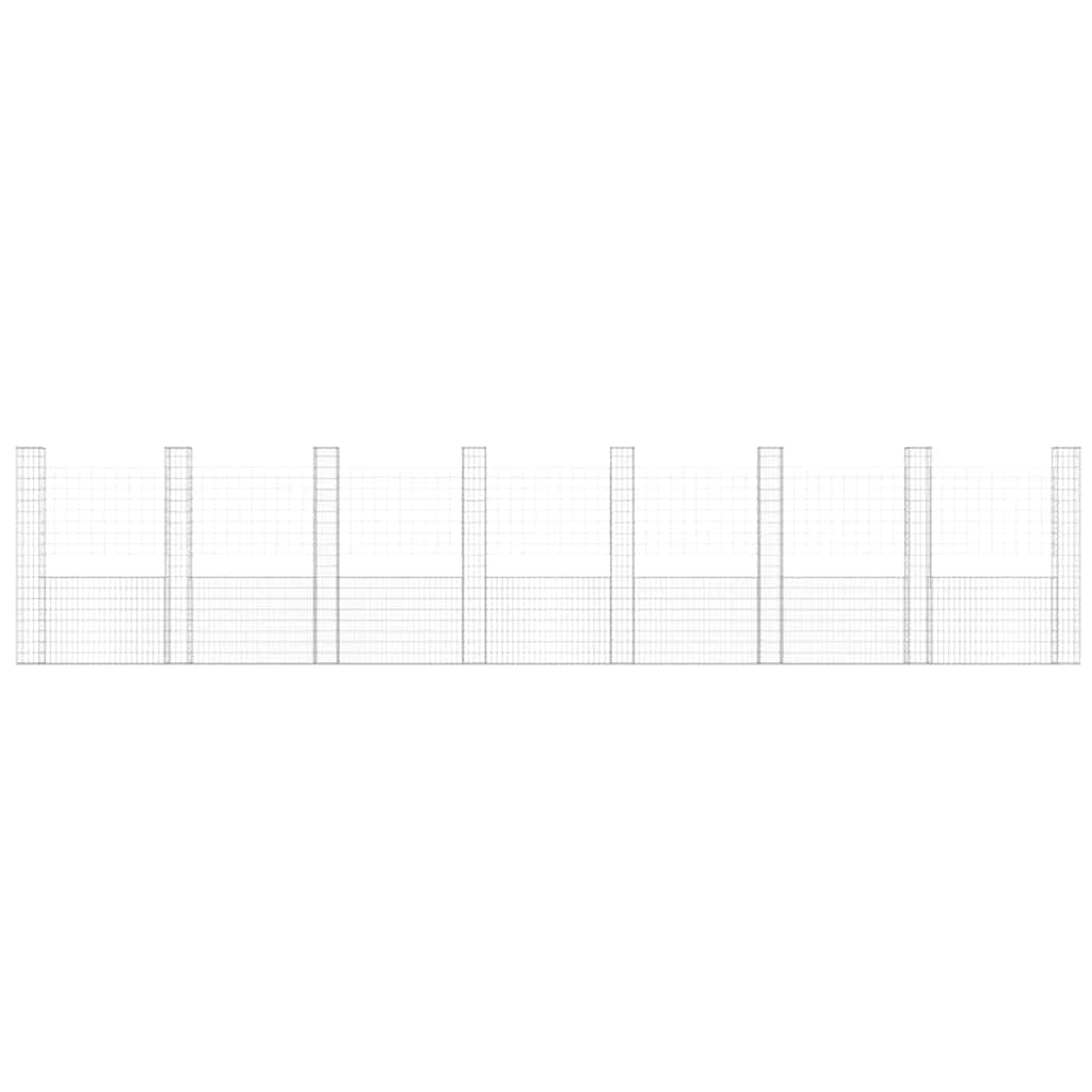 Συρματοκιβώτιο σε U Σχήμα με 8 Στύλους 860x20x200 εκ. Σιδερένιο - PAKOBAZAAR