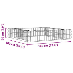 Συρματοκιβώτιο-Γλάστρα Υπερυψωμένη 100x100x20 εκ. Γαλβ. Χάλυβας - PAKOBAZAAR