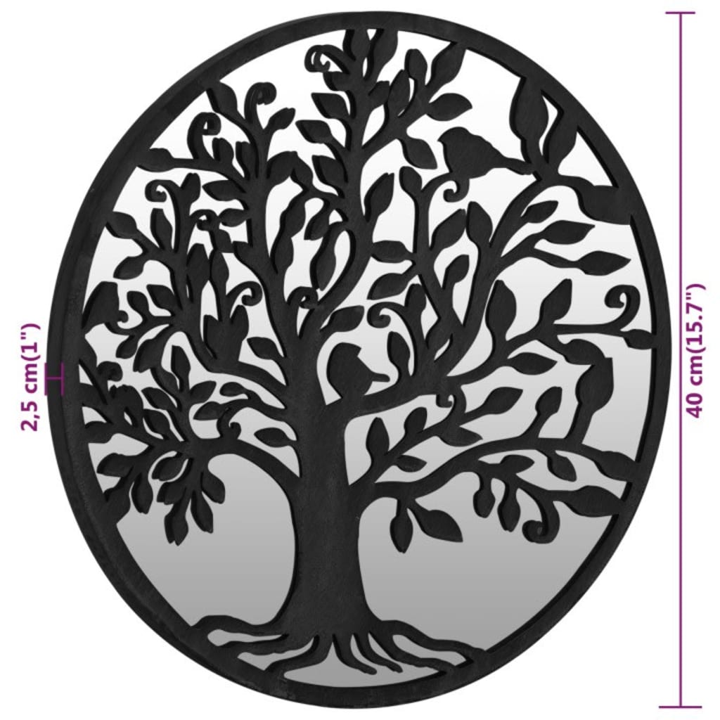 Καθρέφτης Κήπου για Εξωτερικούς Χώρους Μαύρος 40 x 3 εκ. Σίδερο