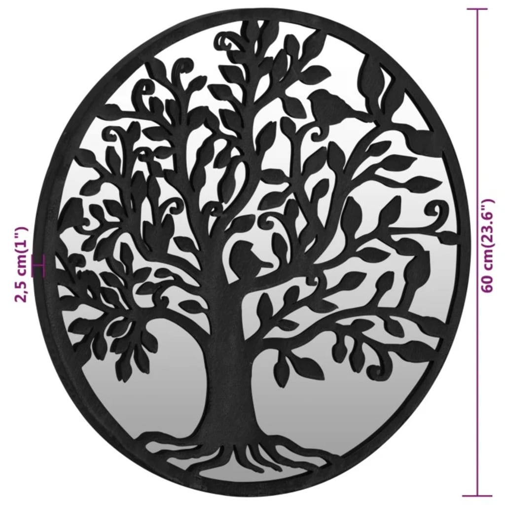 Καθρέφτης Κήπου για Εξωτερικούς Χώρους Μαύρος 60x2,5 εκ. Σίδερο