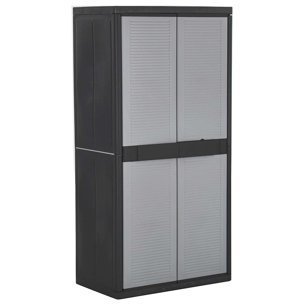 Ντουλάπι Αποθήκευσης με 2 Πόρτες 90x54x180 εκ. Μαύρο και Γκρι - Pakobazaar