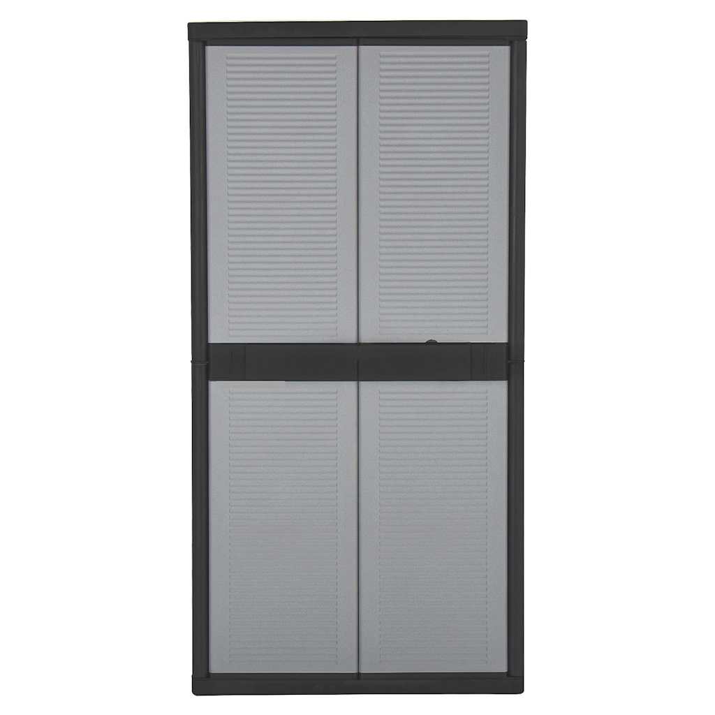 Ντουλάπι Αποθήκευσης με 2 Πόρτες 90x54x180 εκ. Μαύρο και Γκρι - Pakobazaar