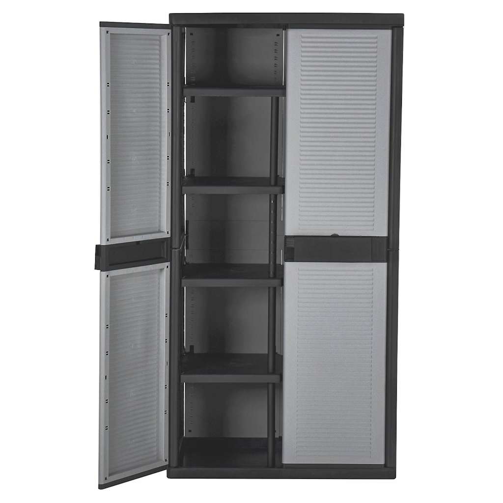 Ντουλάπι Αποθήκευσης με 2 Πόρτες 90x54x180 εκ. Μαύρο και Γκρι - Pakobazaar