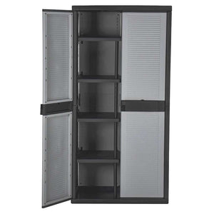 Ντουλάπι Αποθήκευσης με 2 Πόρτες 90x54x180 εκ. Μαύρο και Γκρι - Pakobazaar