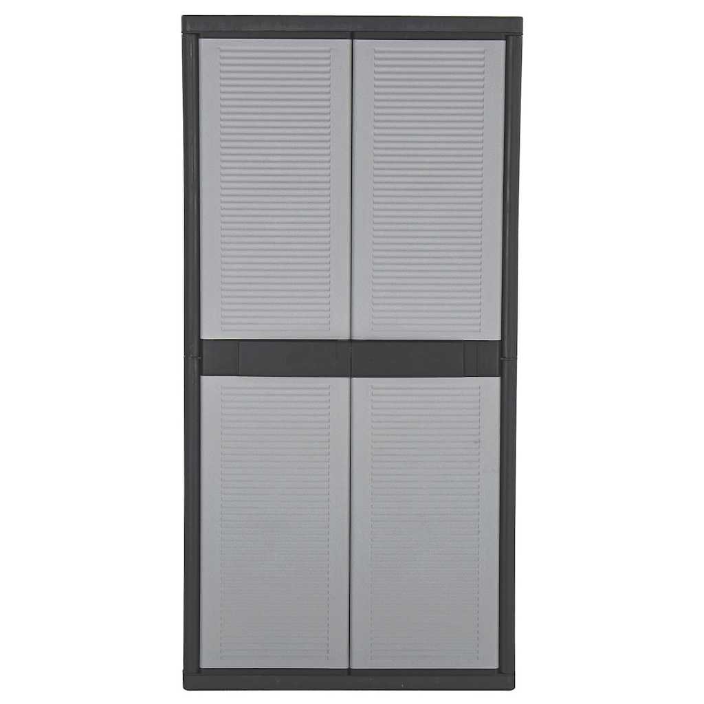 Ντουλάπι Αποθήκευσης με 2 Πόρτες 90x54x180 εκ. Μαύρο και Γκρι
