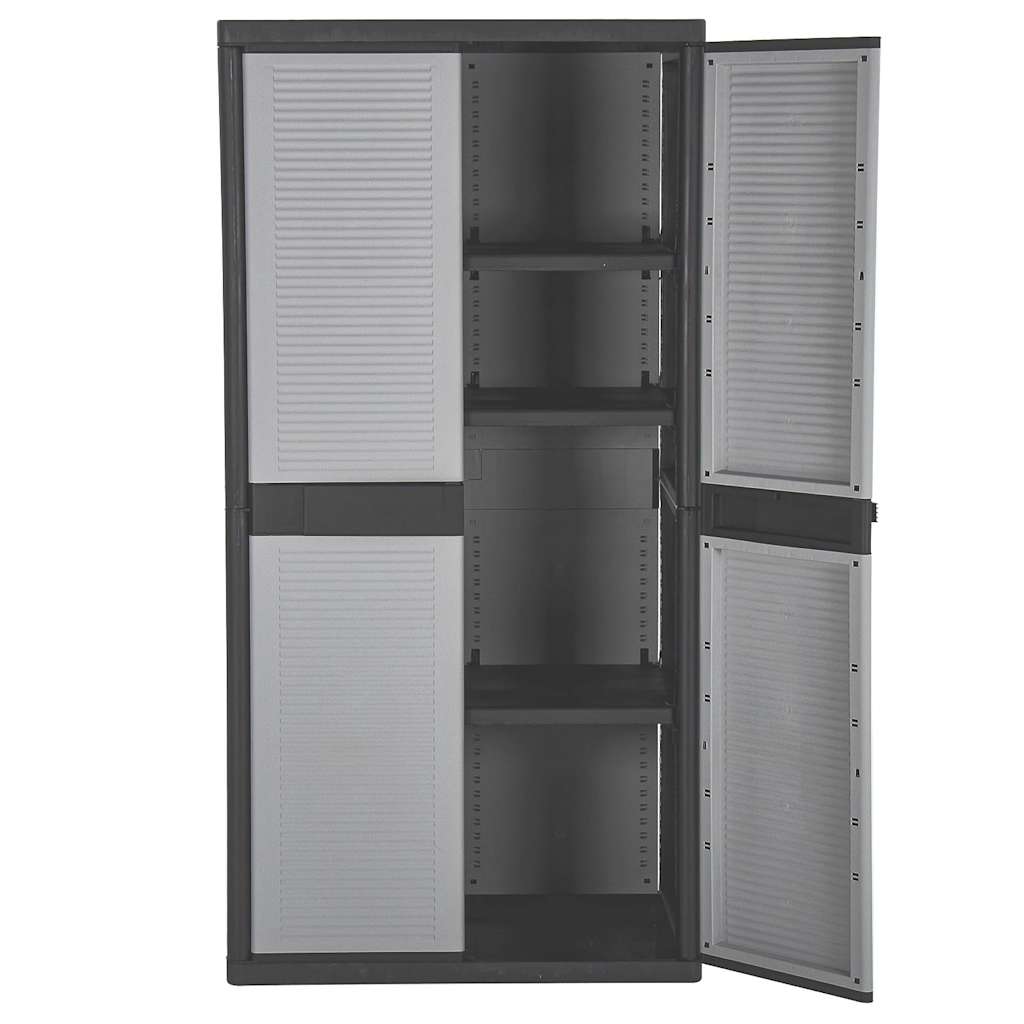Ντουλάπι Αποθήκευσης με 2 Πόρτες 90x54x180 εκ. Μαύρο και Γκρι