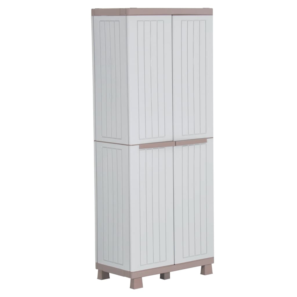 Ντουλάπι Αποθήκευσης με 2 Πόρτες 68x39x170 εκ. Αν. Γκρι / Μπεζ