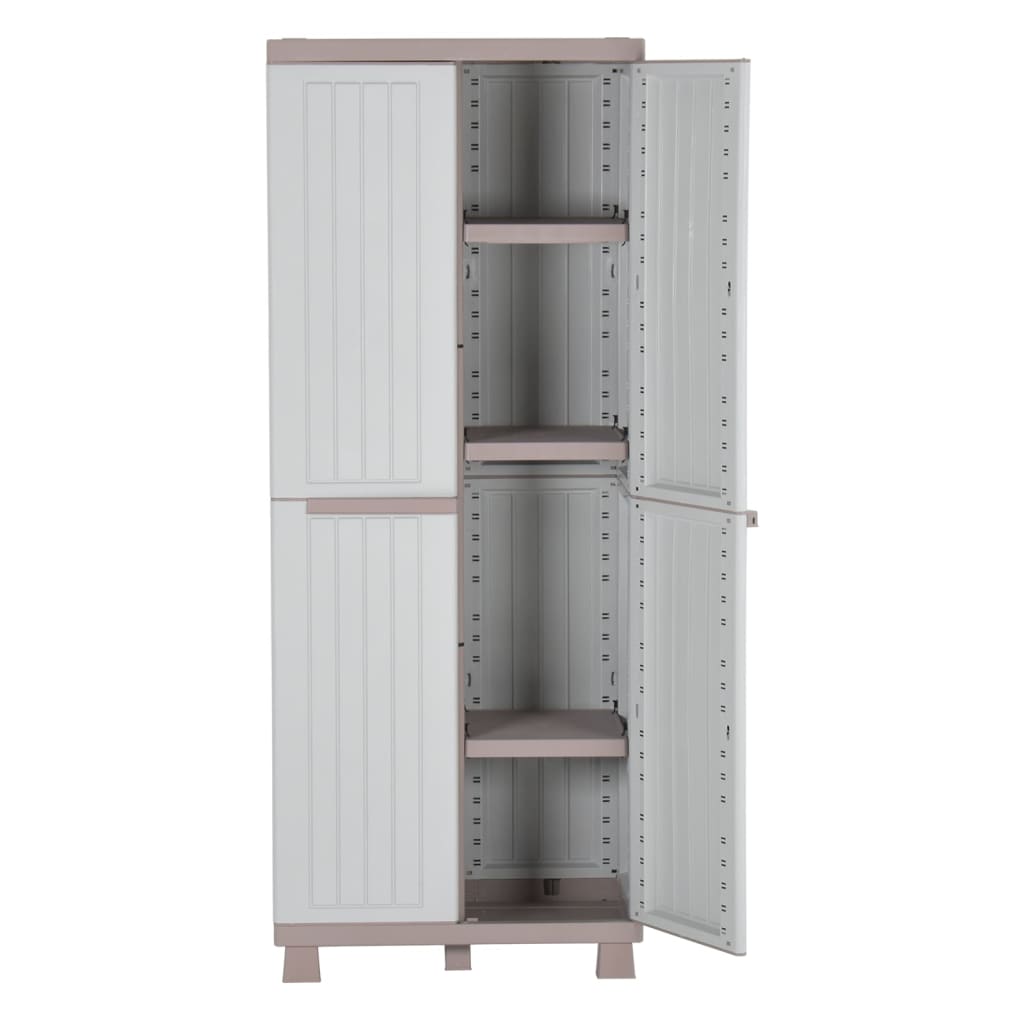 Ντουλάπι Αποθήκευσης με 2 Πόρτες 68x39x170 εκ. Αν. Γκρι / Μπεζ
