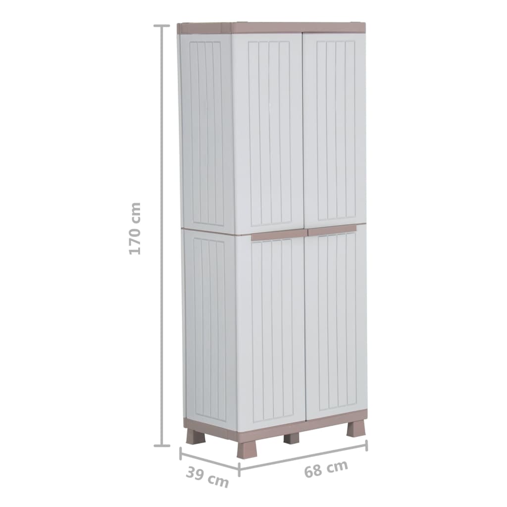 Ντουλάπι Αποθήκευσης με 2 Πόρτες 68x39x170 εκ. Αν. Γκρι / Μπεζ