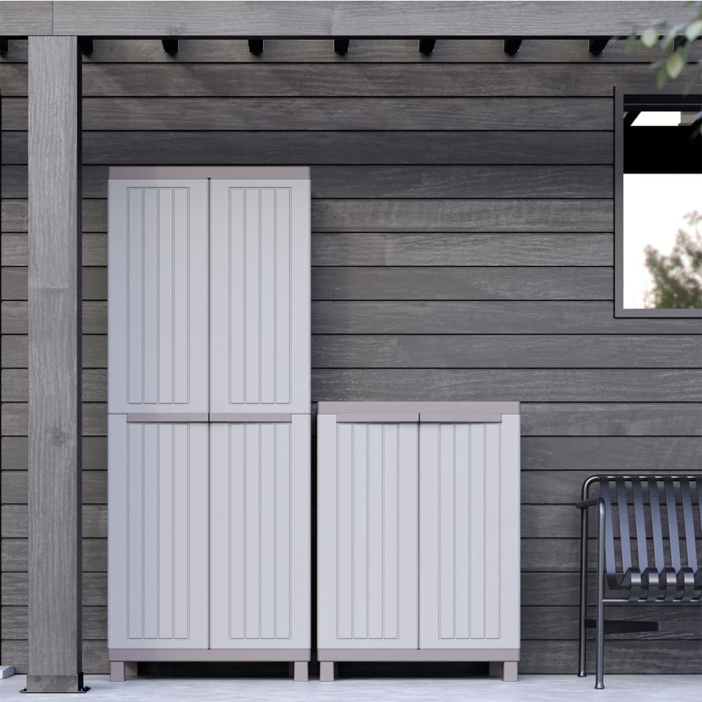 Ντουλάπι Αποθήκευσης με 2 Πόρτες 68x39x170 εκ. Αν. Γκρι / Μπεζ