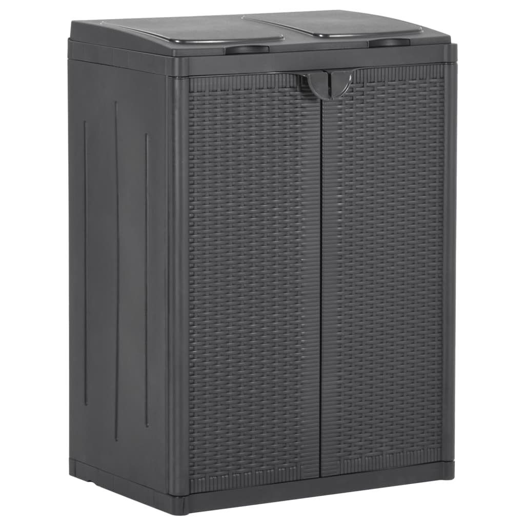 Κάδος Απορριμμάτων με 2 Πόρτες Μαύρος 65 x 45 x 88 εκ. PP