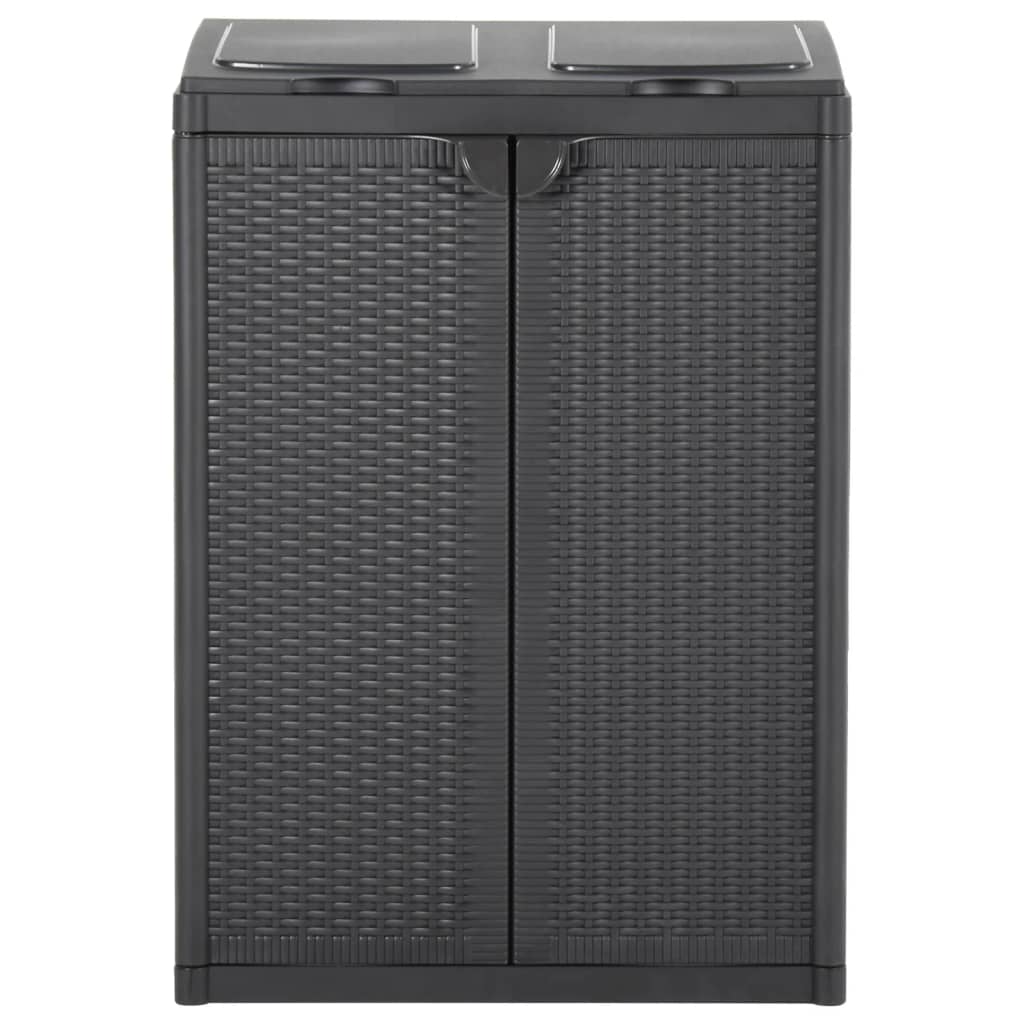 Κάδος Απορριμμάτων με 2 Πόρτες Μαύρος 65 x 45 x 88 εκ. PP
