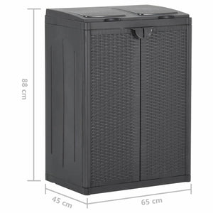 Κάδος Απορριμμάτων με 2 Πόρτες Μαύρος 65 x 45 x 88 εκ. PP