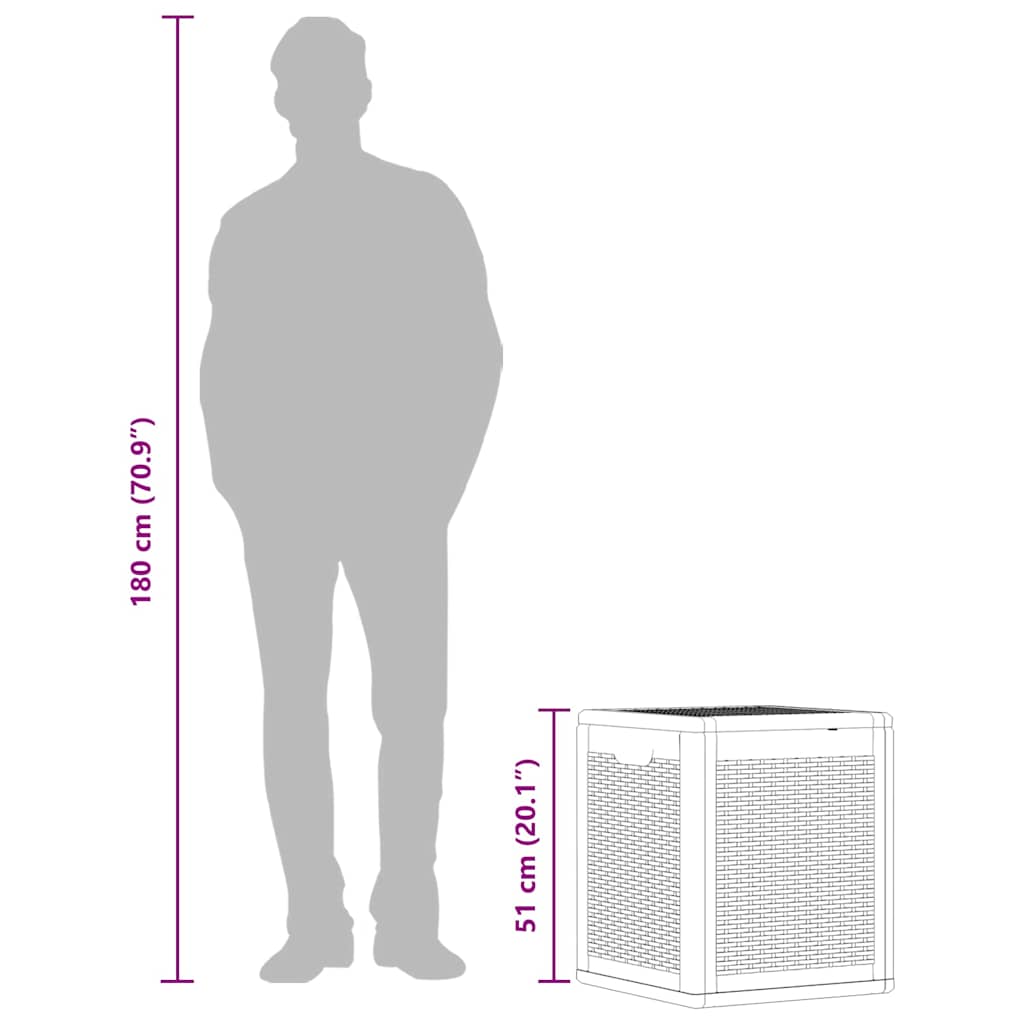 Μπαούλο Αποθήκευσης Κήπου Μαύρο 90 Λίτρα Ρατάν Πολυπροπυλενίου - PAKOBAZAAR