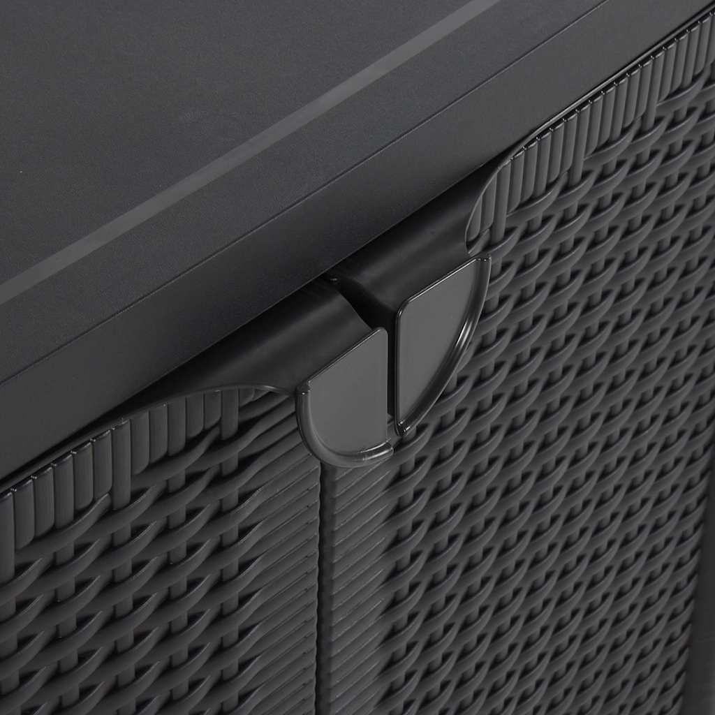 Ντουλάπι Αποθήκευσης Κήπου Μαύρο 65x45x88 εκ. από Ρατάν PP - PAKOBAZAAR