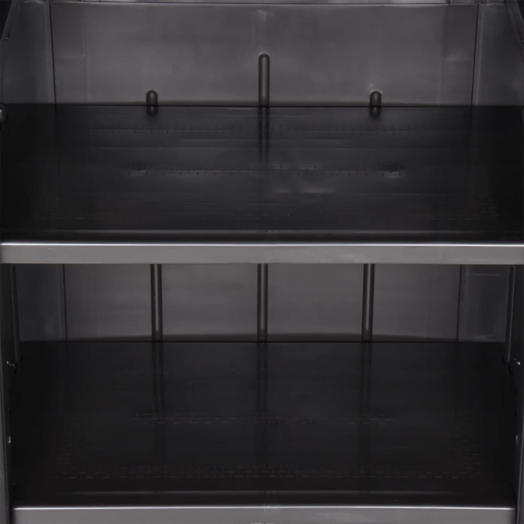 Ντουλάπι Αποθήκευσης Κήπου Μαύρο 65x45x172 εκ. από Ρατάν PP - PAKOBAZAAR