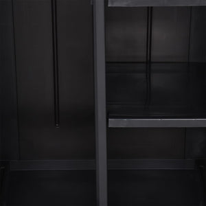 Ντουλάπι Αποθήκευσης Κήπου Μαύρο 65x45x172 εκ. από Ρατάν PP - PAKOBAZAAR