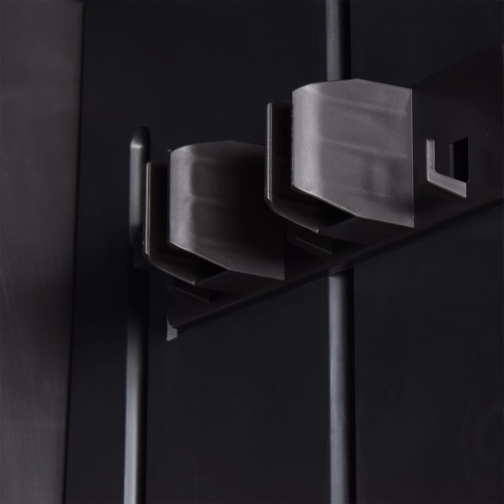 Ντουλάπι Αποθήκευσης Κήπου Μαύρο 65x45x172 εκ. από Ρατάν PP - PAKOBAZAAR