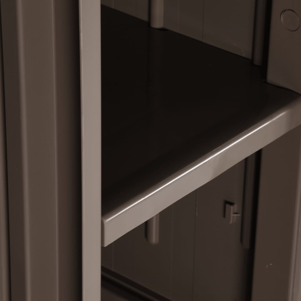 Ντουλάπι Αποθήκευσης Κήπου Καφέ 65x45x172 εκ. PP Εμφάνιση Ξύλου - Pakobazaar