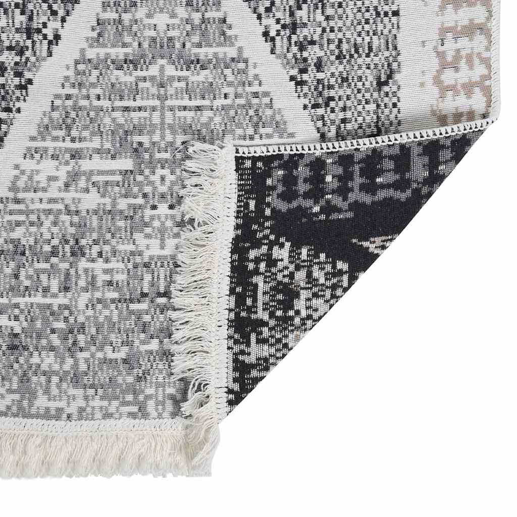 Χαλί Μαύρο και Γκρι 80 x 300 εκ. Βαμβακερό