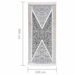 Χαλί Μαύρο και Γκρι 100x200 εκ. Βαμβακερό