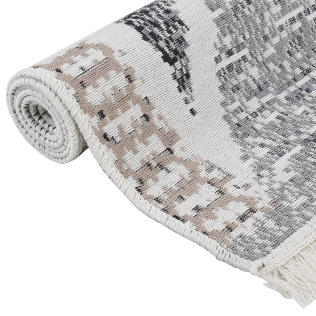 Χαλί Μαύρο και Γκρι 120x180 εκ. Βαμβακερό