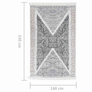 Χαλί Μαύρο και Γκρι 160x230 εκ. Βαμβακερό