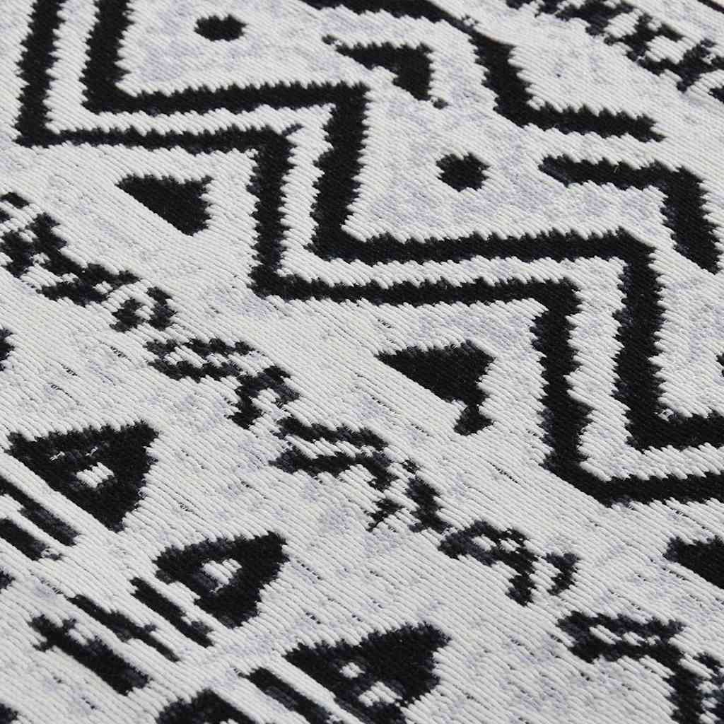 Χαλί Μαύρο και Λευκό 120x180 εκ. Βαμβακερό - Pakobazaar