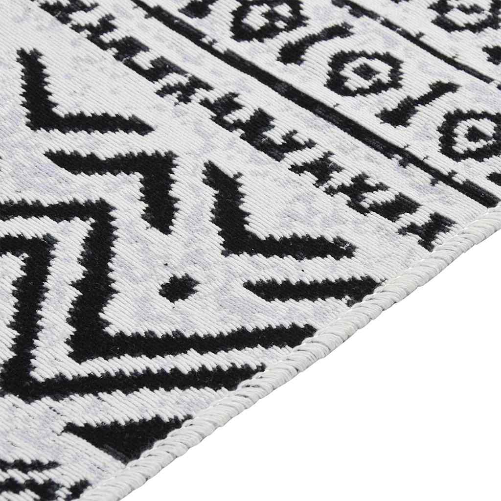 Χαλί Μαύρο και Λευκό 160x230 εκ. Βαμβακερό