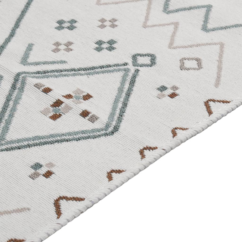 Χαλί Μπεζ και Μπλε 100 x 200 εκ. Βαμβακερό