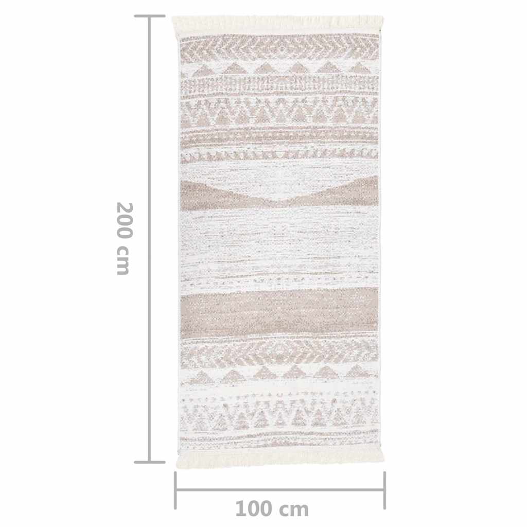 Χαλί Μπεζ 100 x 200 εκ. Βαμβακερό