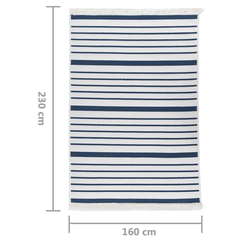 Χαλί Μπλε 160 x 230 εκ. Βαμβακερό - Pakobazaar