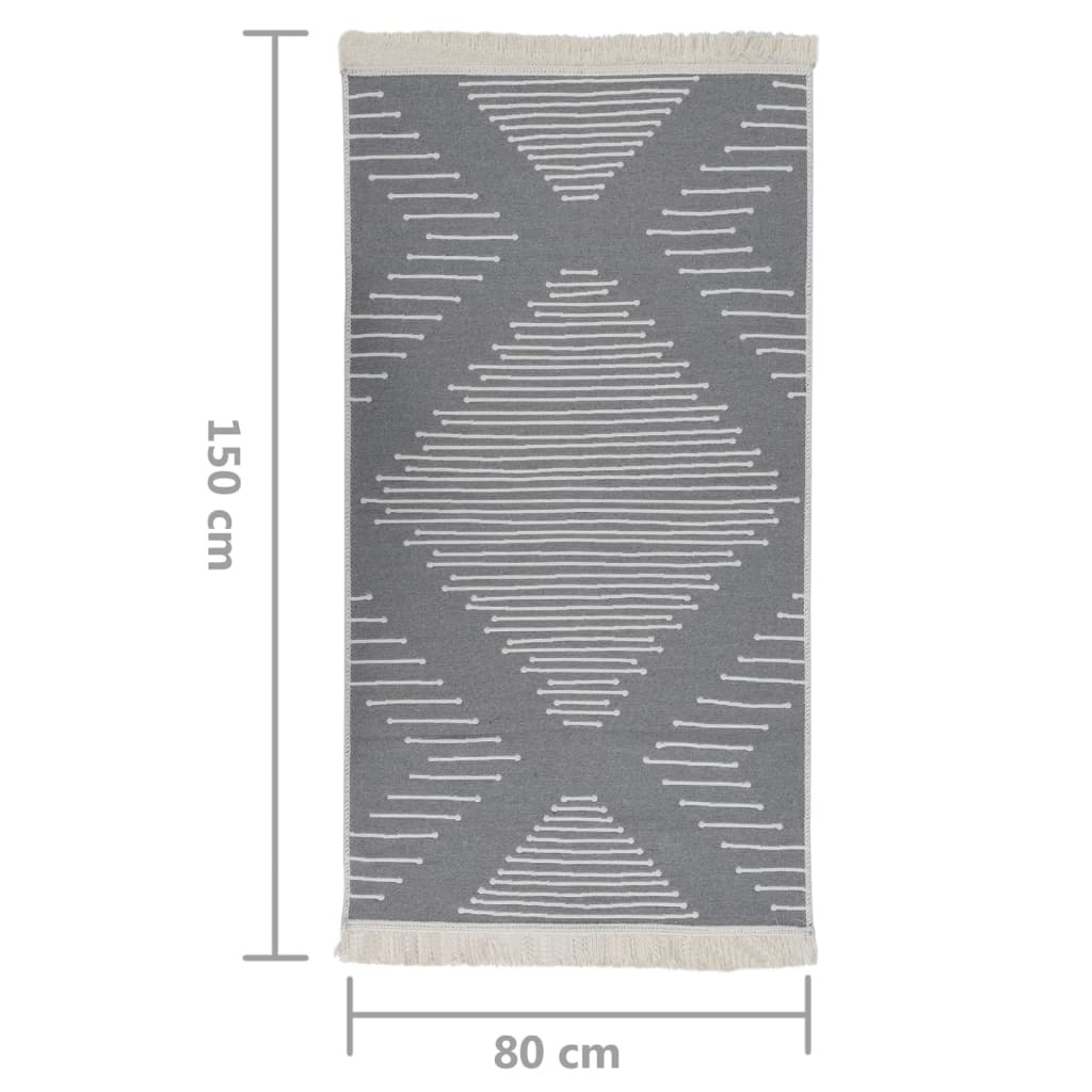 Χαλί Γκρι 80 x 150 εκ. Βαμβακερό
