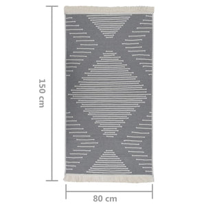 Χαλί Γκρι 80 x 150 εκ. Βαμβακερό