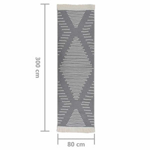Χαλί Γκρι 80 x 300 εκ. Βαμβακερό